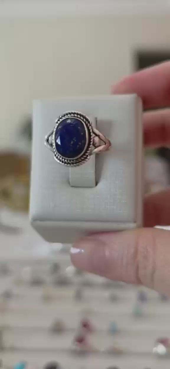 Anel em Prata 925 e Lápis Lazuli af481