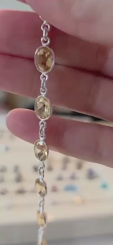 Pulseira em Prata 925 e Citrinos Naturais