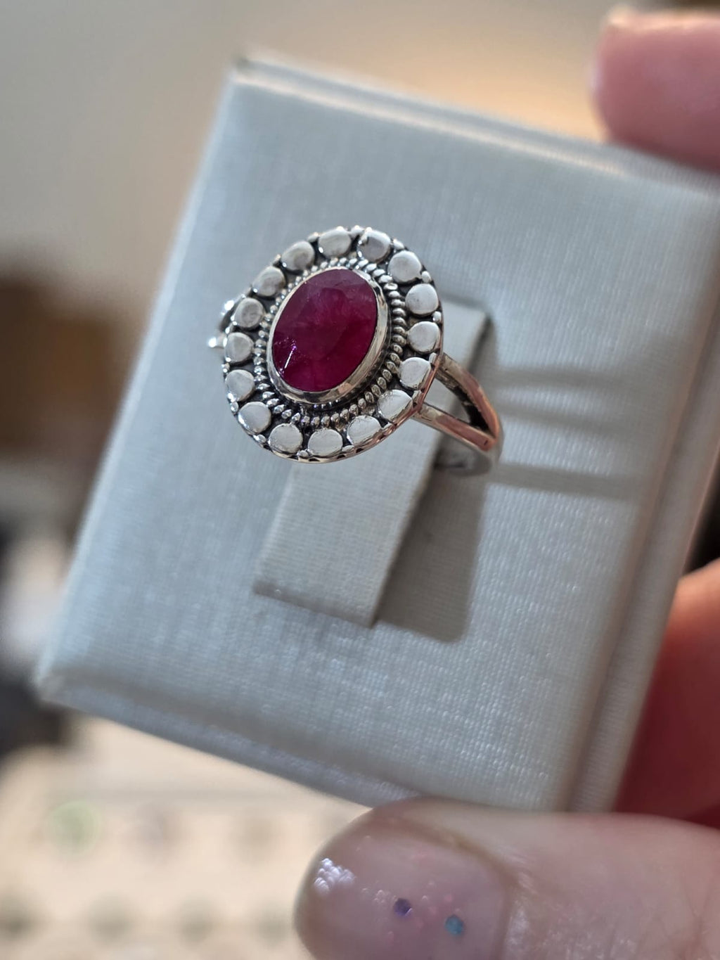 Anel em Prata 925 e Rubi af386f