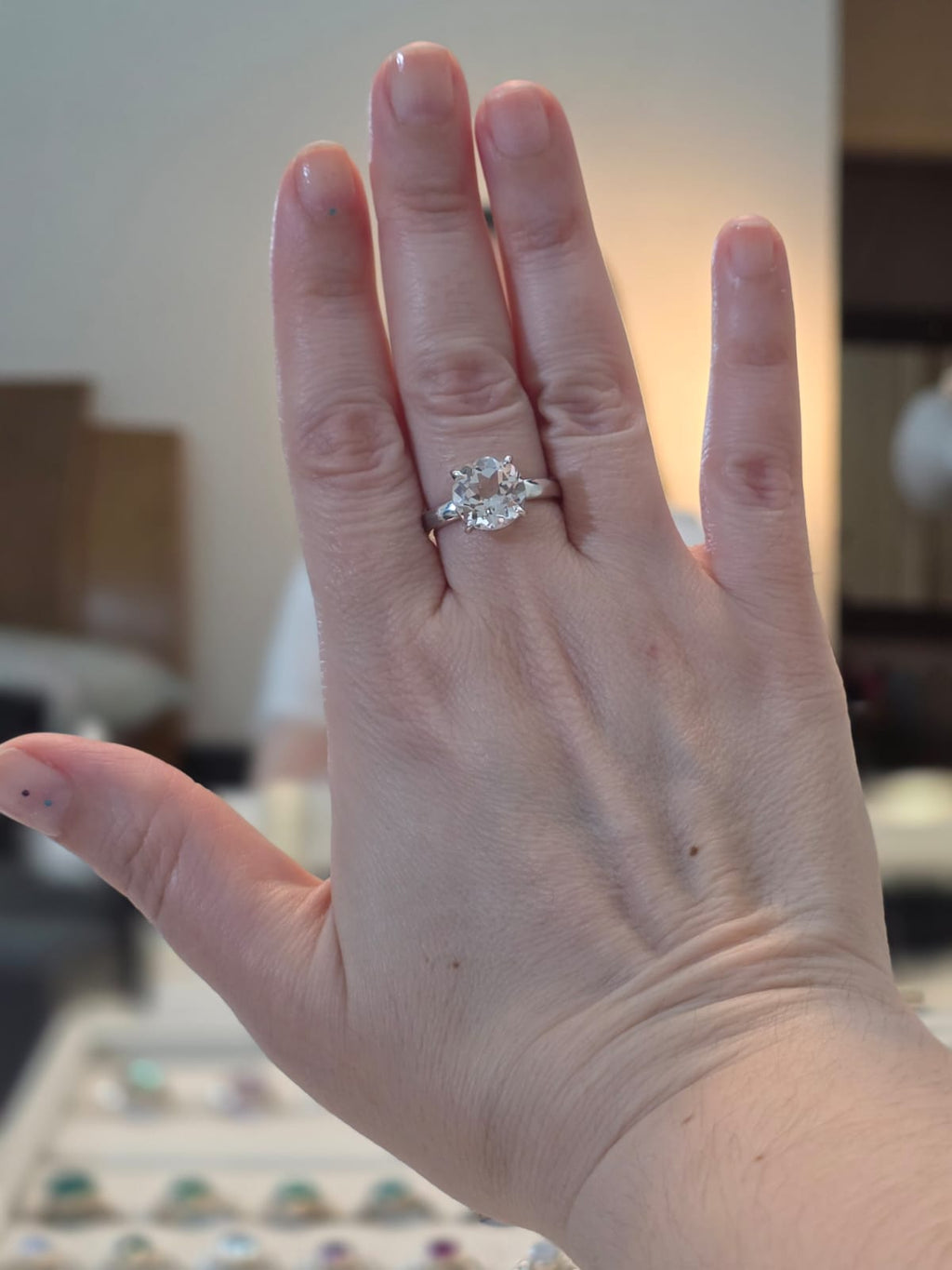 Anel em Prata 925 e Topázio Branco af579