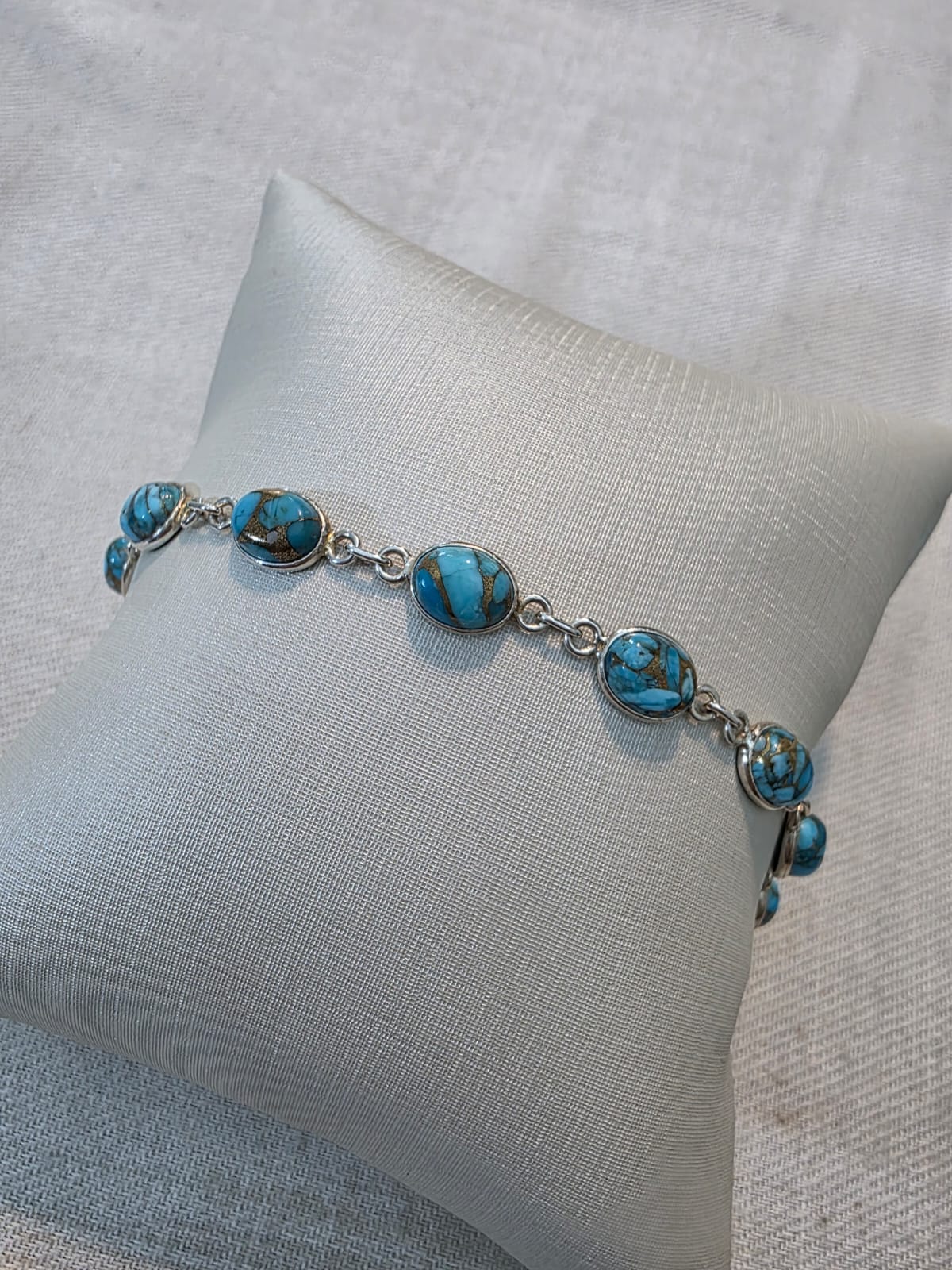 Pulseira em Prata 925 Turquesa P68