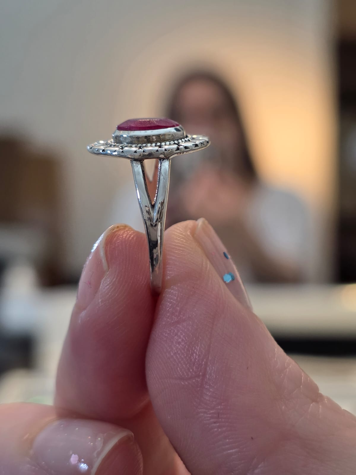 Anel em Prata 925 e Rubi af386f