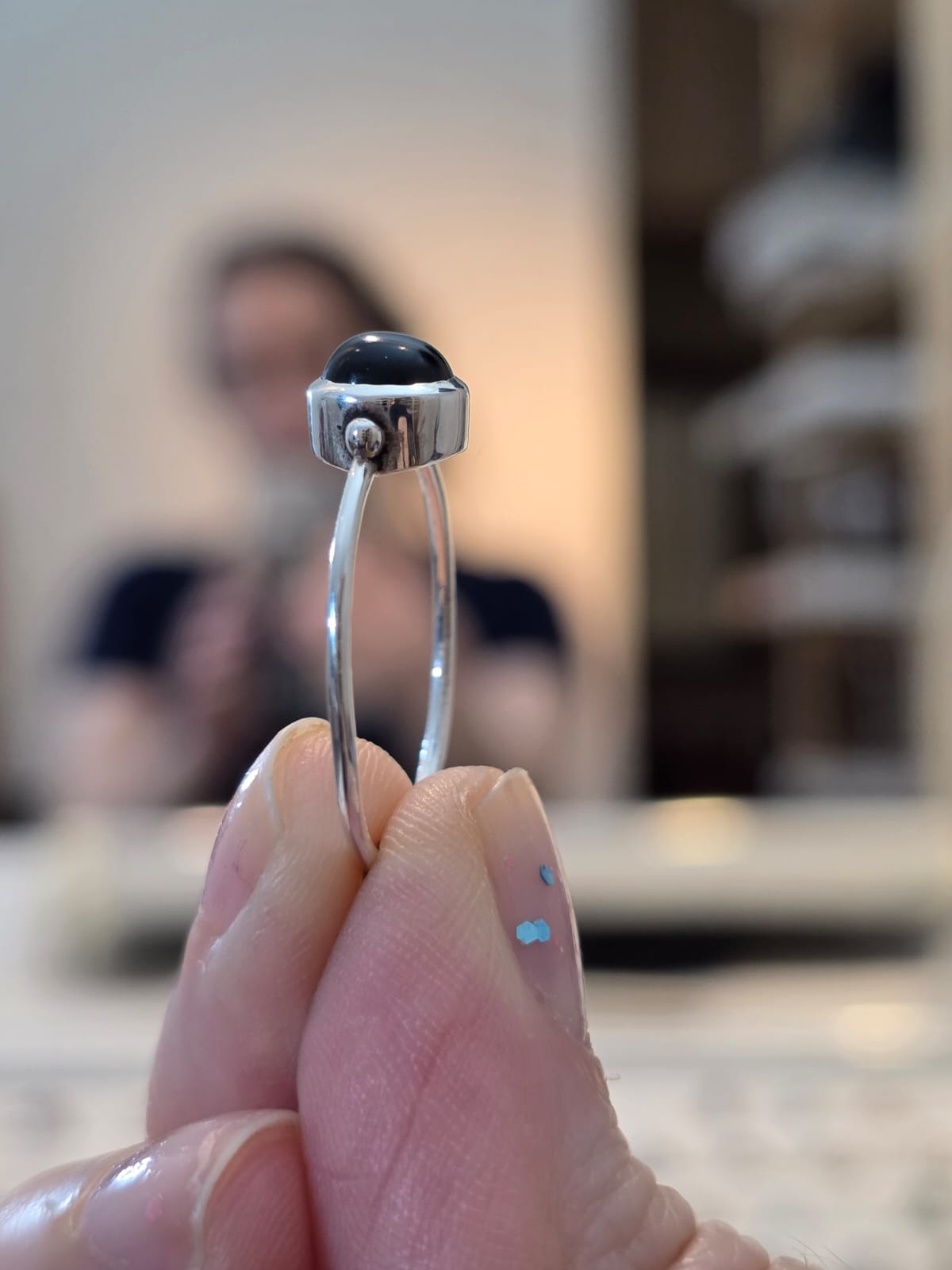 Anel em Prata 925 e Ônix af388a