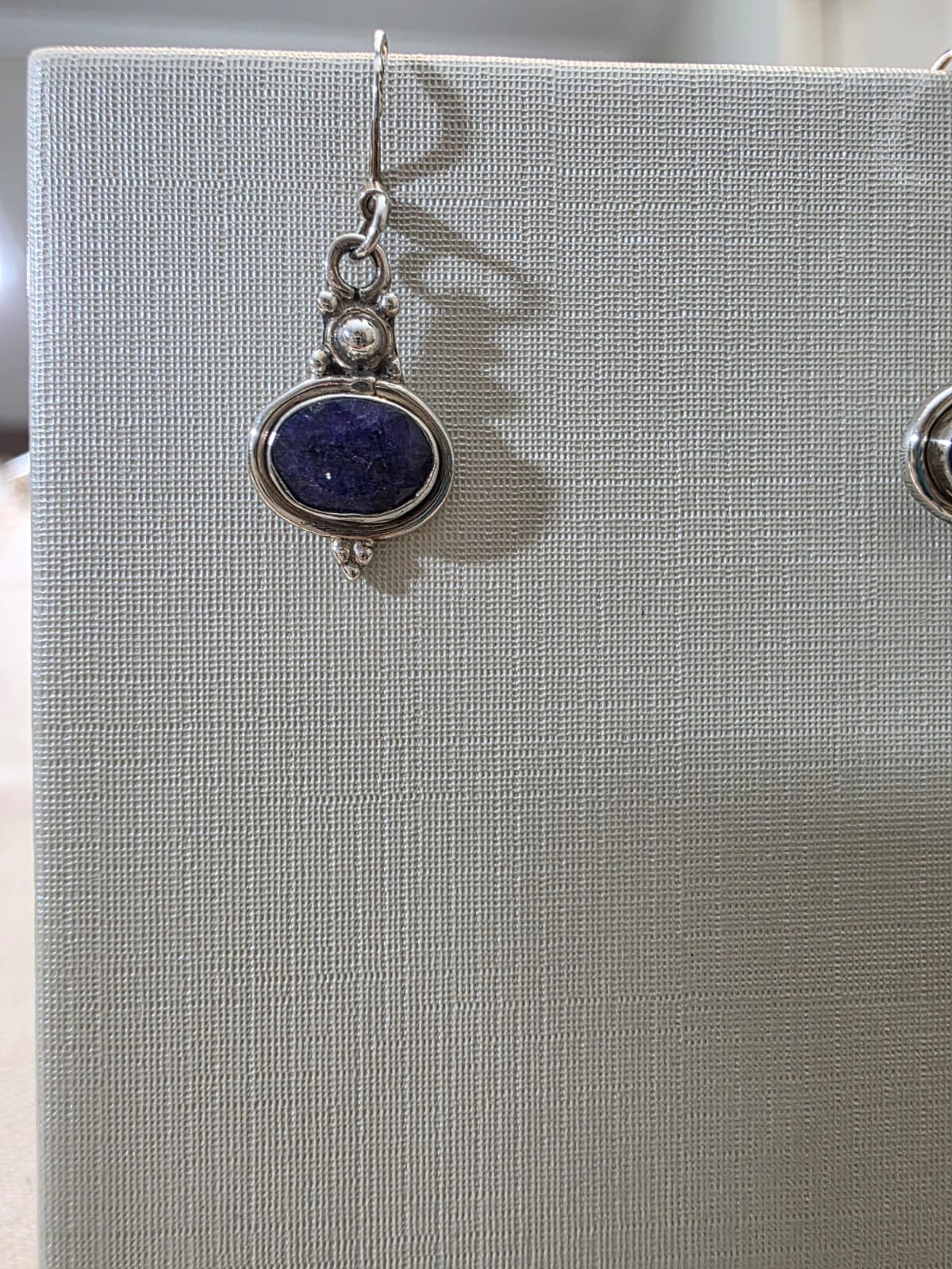 Brinco em Prata 925 e Safira bf67