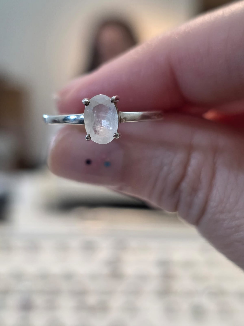 Anel em Prata 925 e Pedra da Lua af367b