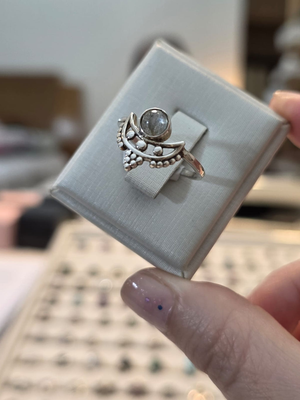 Anel em Prata 925 e Labradorita af116