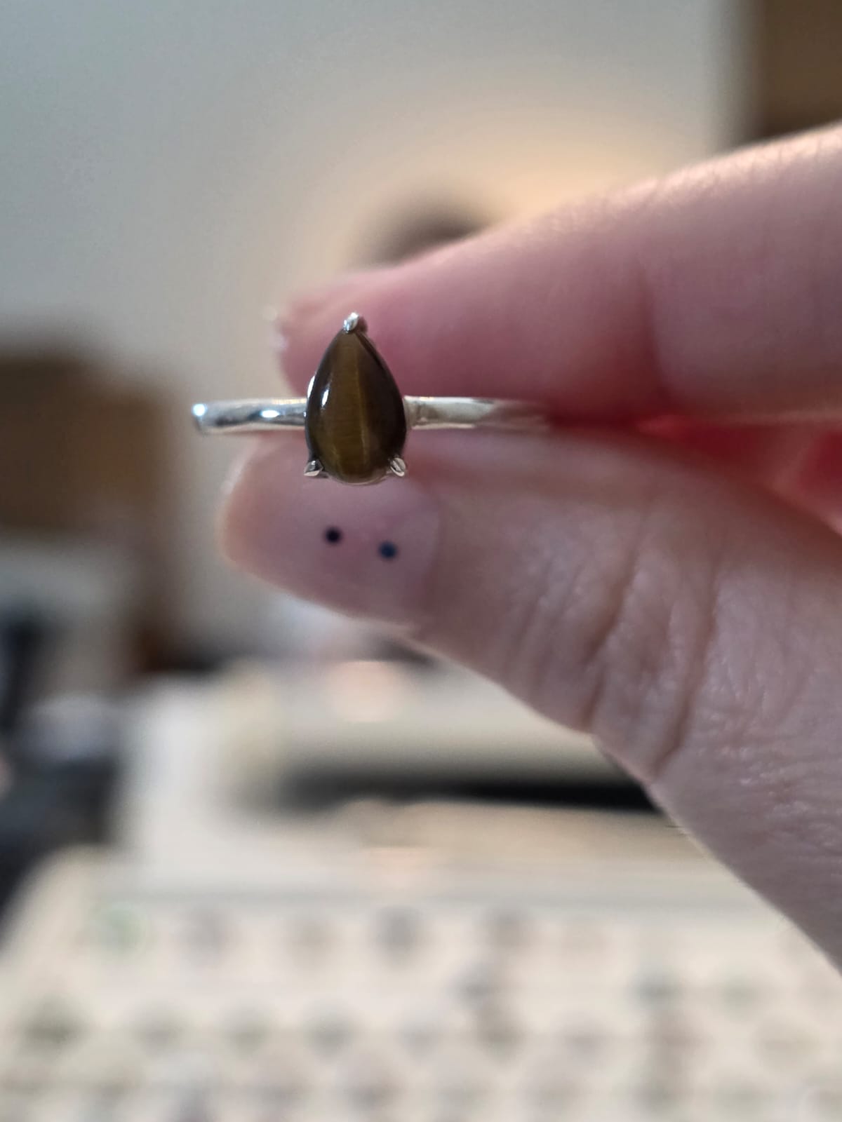 Anel em Prata 925 e Olho de Tigre af474d