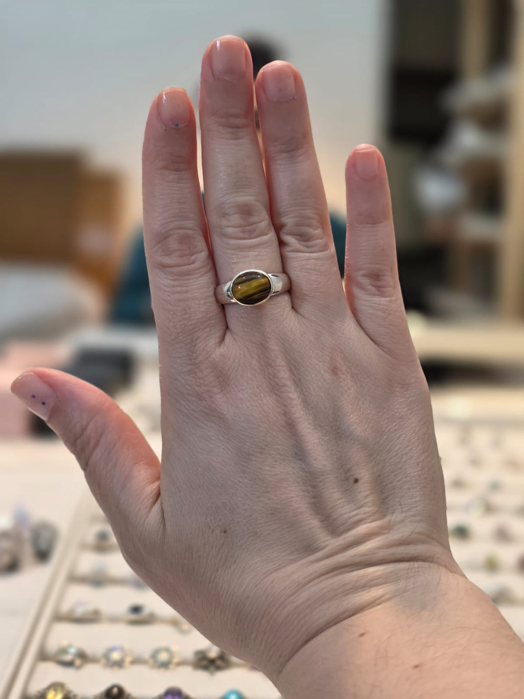 Anel em Prata 925 e Olho de Tigre af508a