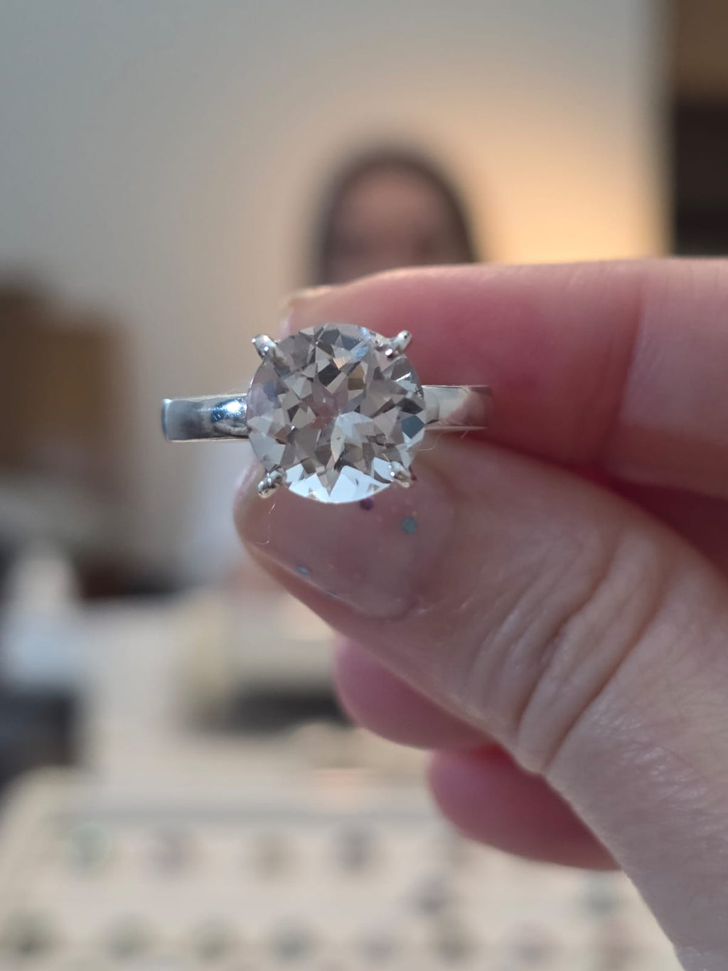 Anel em Prata 925 e Topázio Branco af579