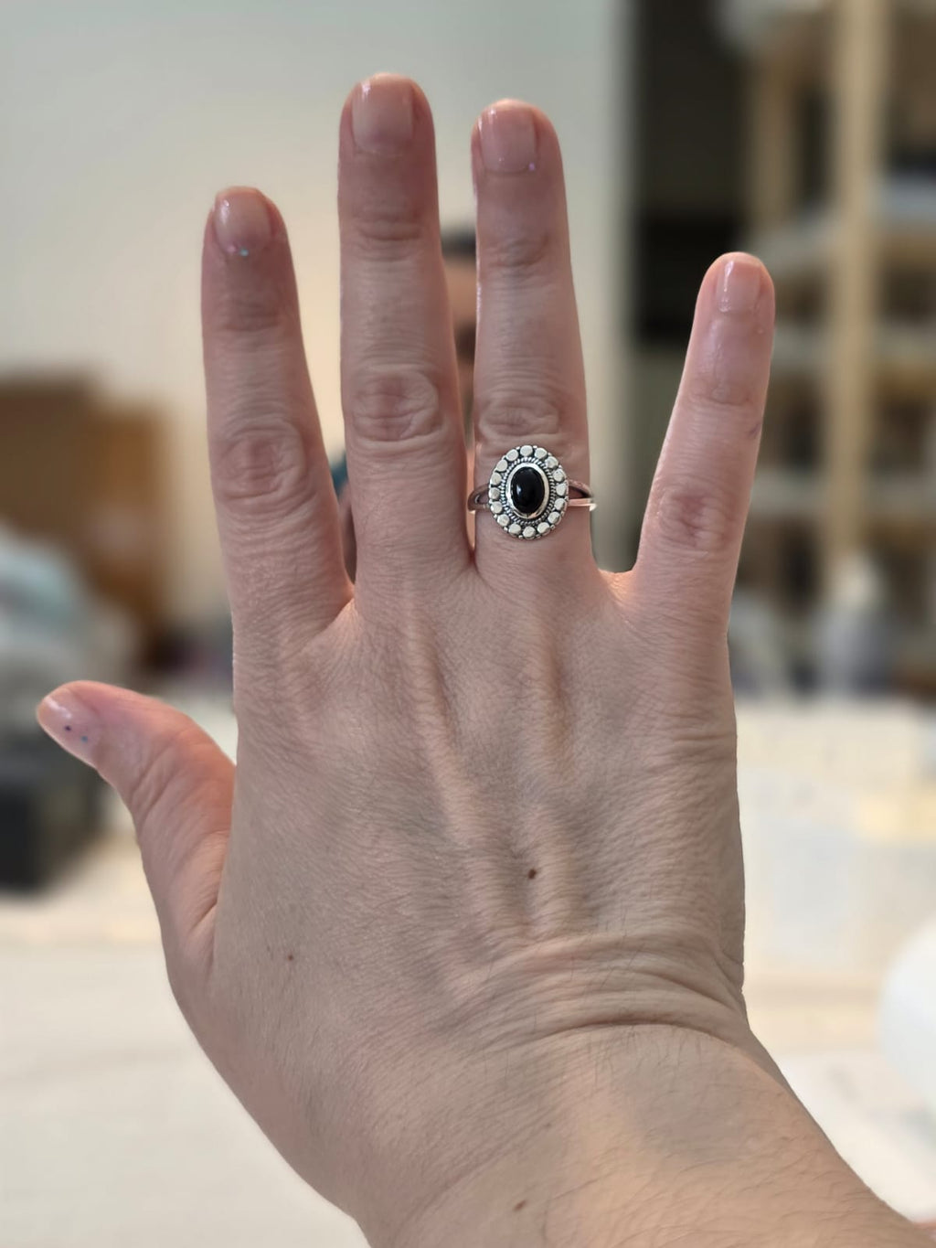 Anel de Prata 925 e Ônix Af386e