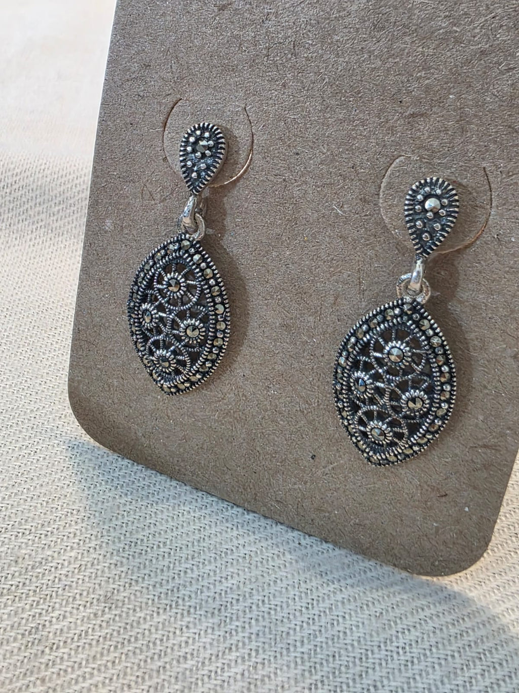 Brinco em prata 925 Marcassitas bf326