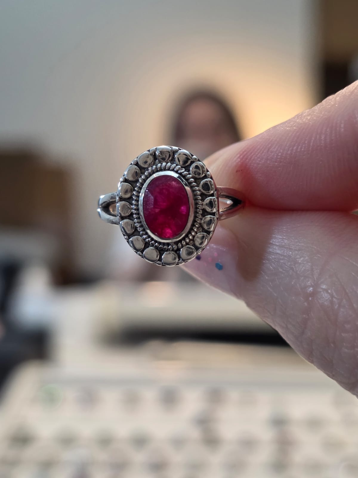 Anel em Prata 925 e Rubi af386f