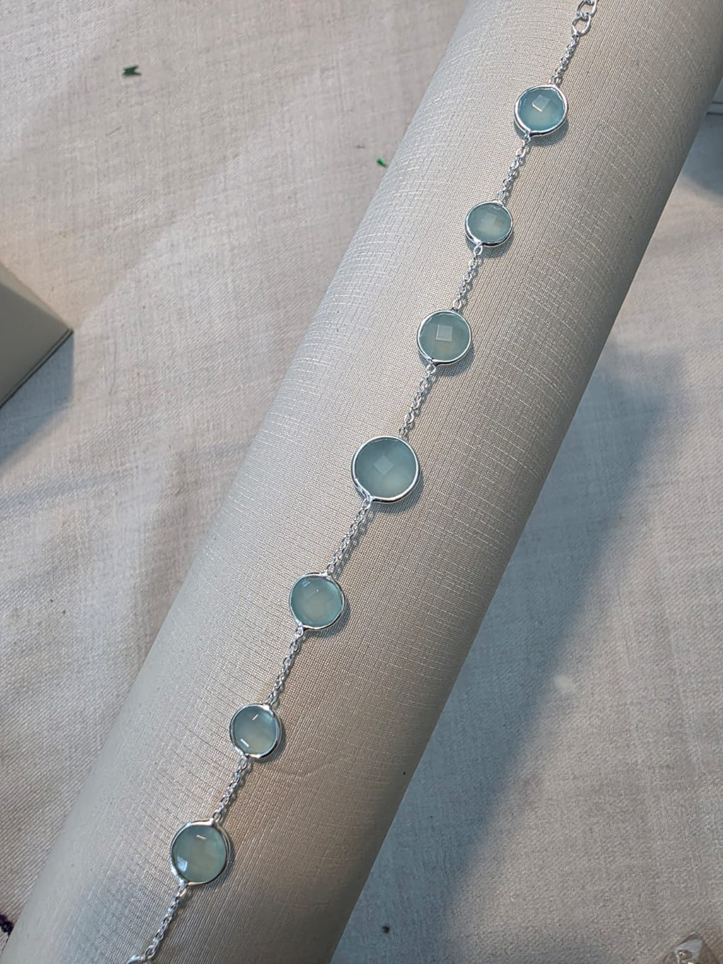 Pulseira em Prata 925 e Calcedonia P65a