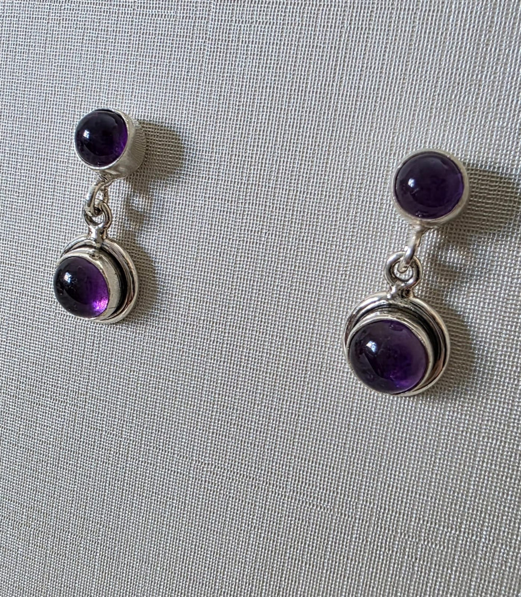 Brinco em Prata 925 e Ametista 258b