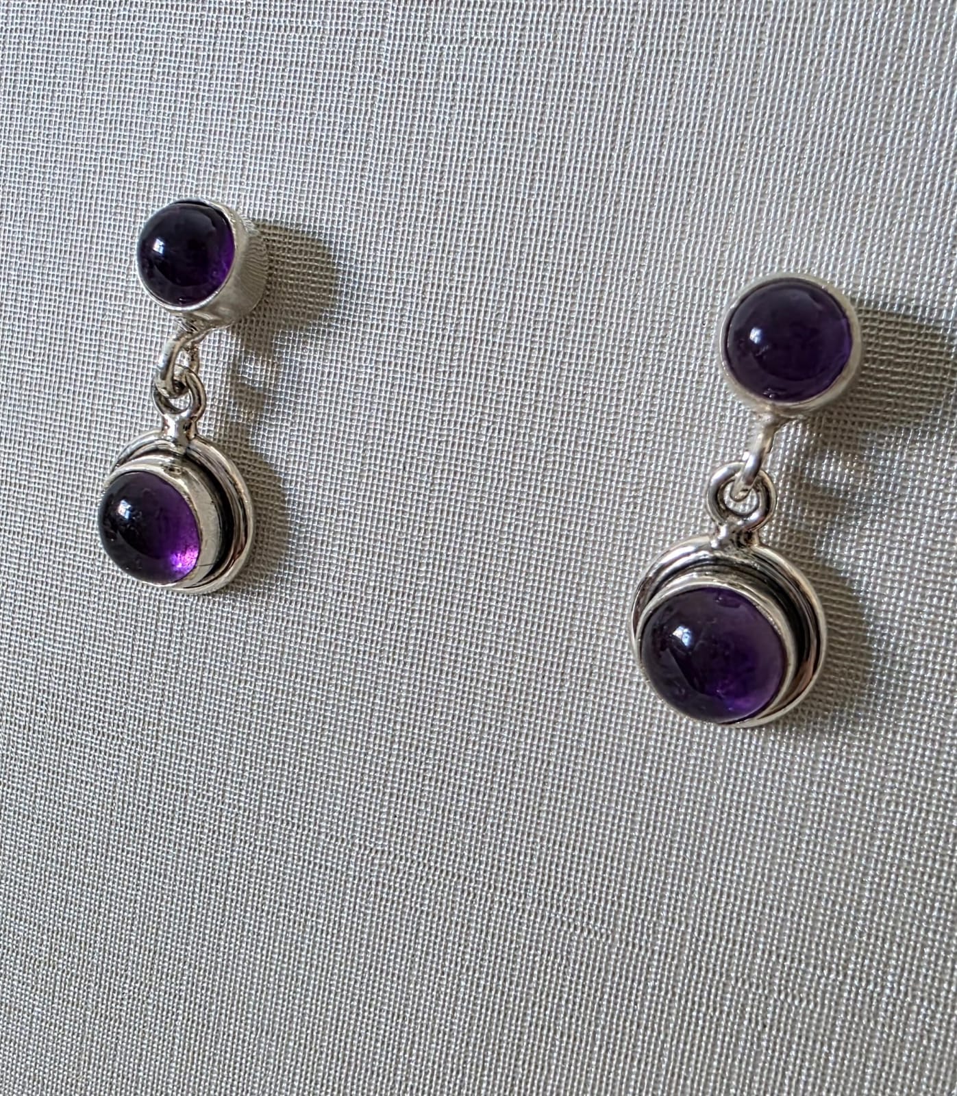 Brinco em Prata 925 e Ametista 258b