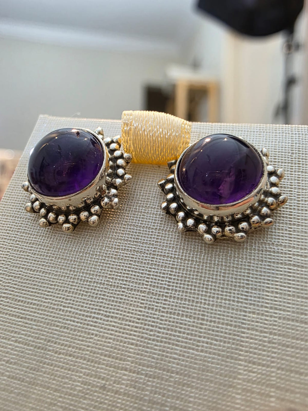 Brinco em Prata 925 e Ametista. bf270a