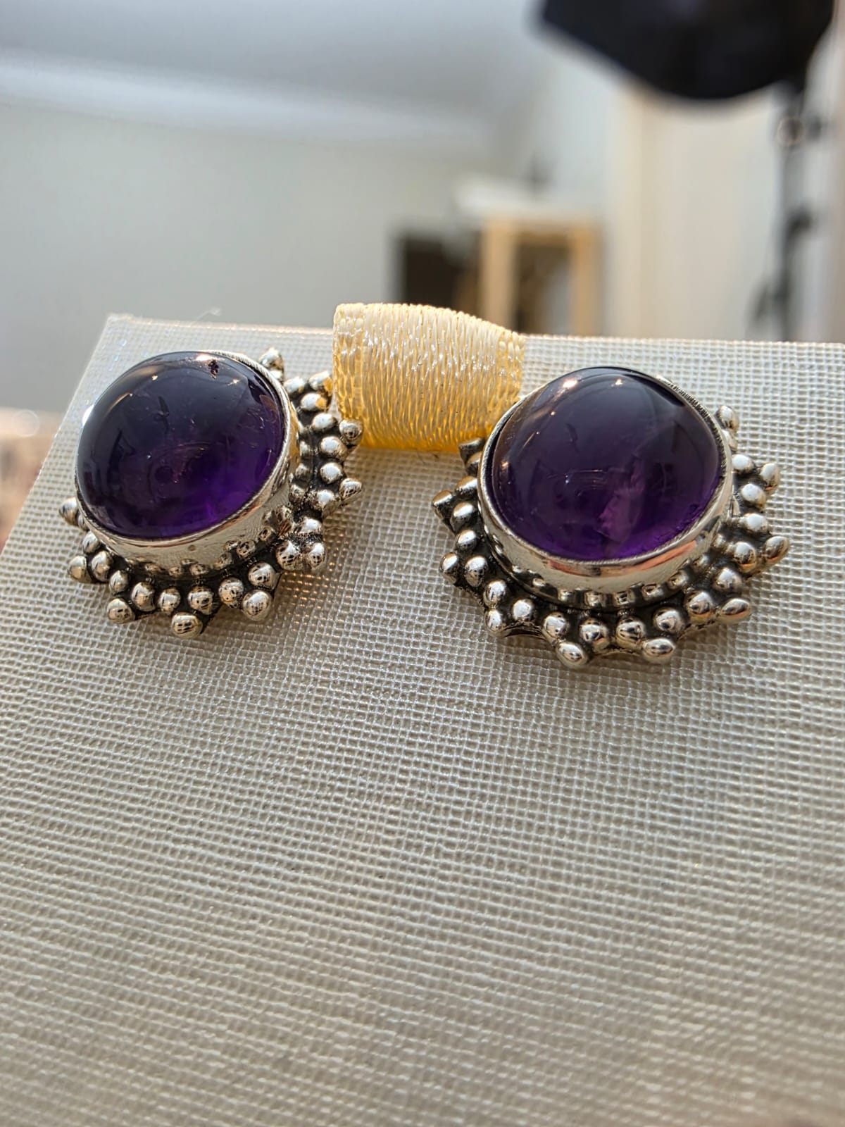 Brinco em Prata 925 e Ametista. bf270a