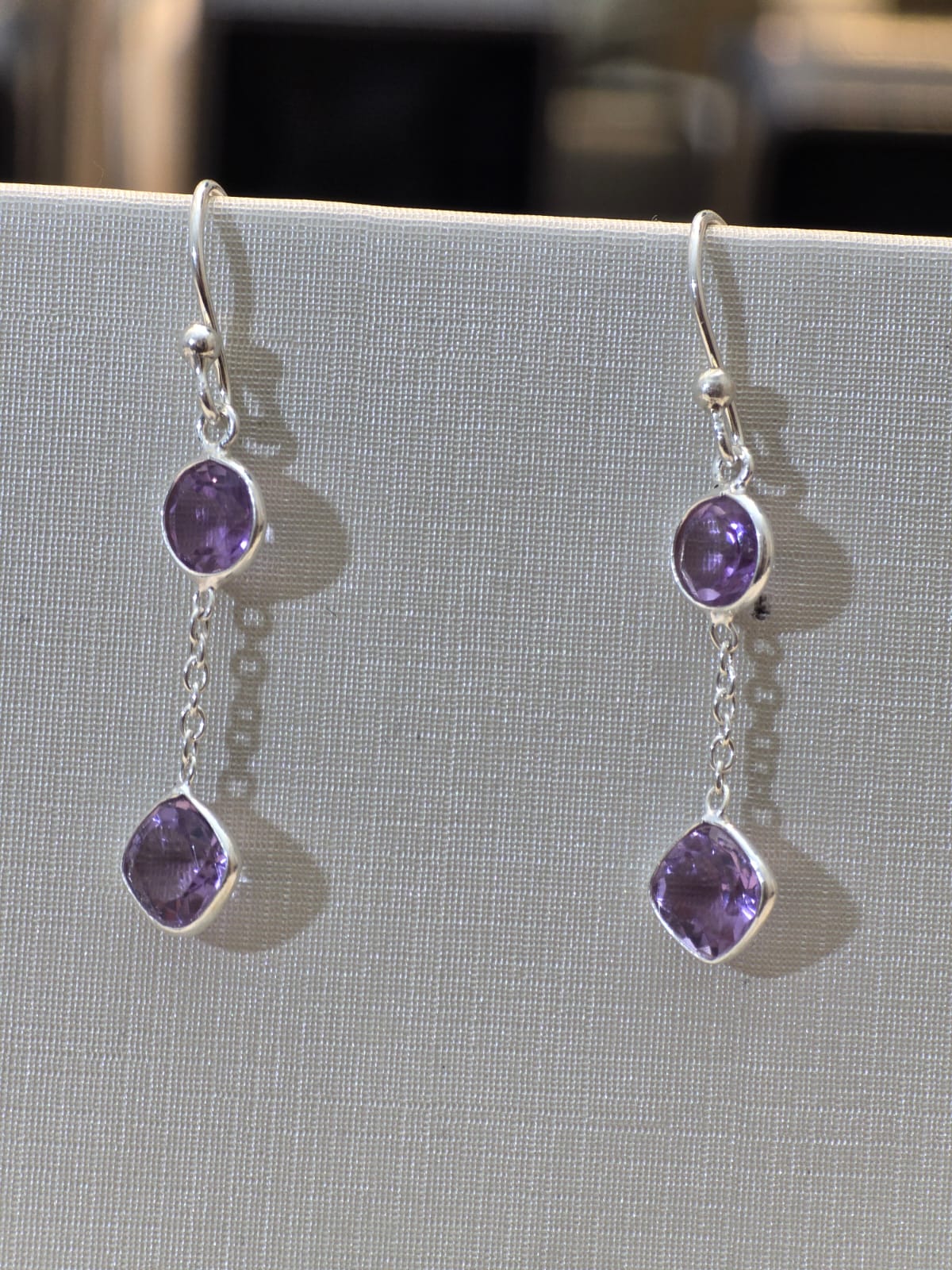 Brinco em Prata 925 e Ametista bf271a