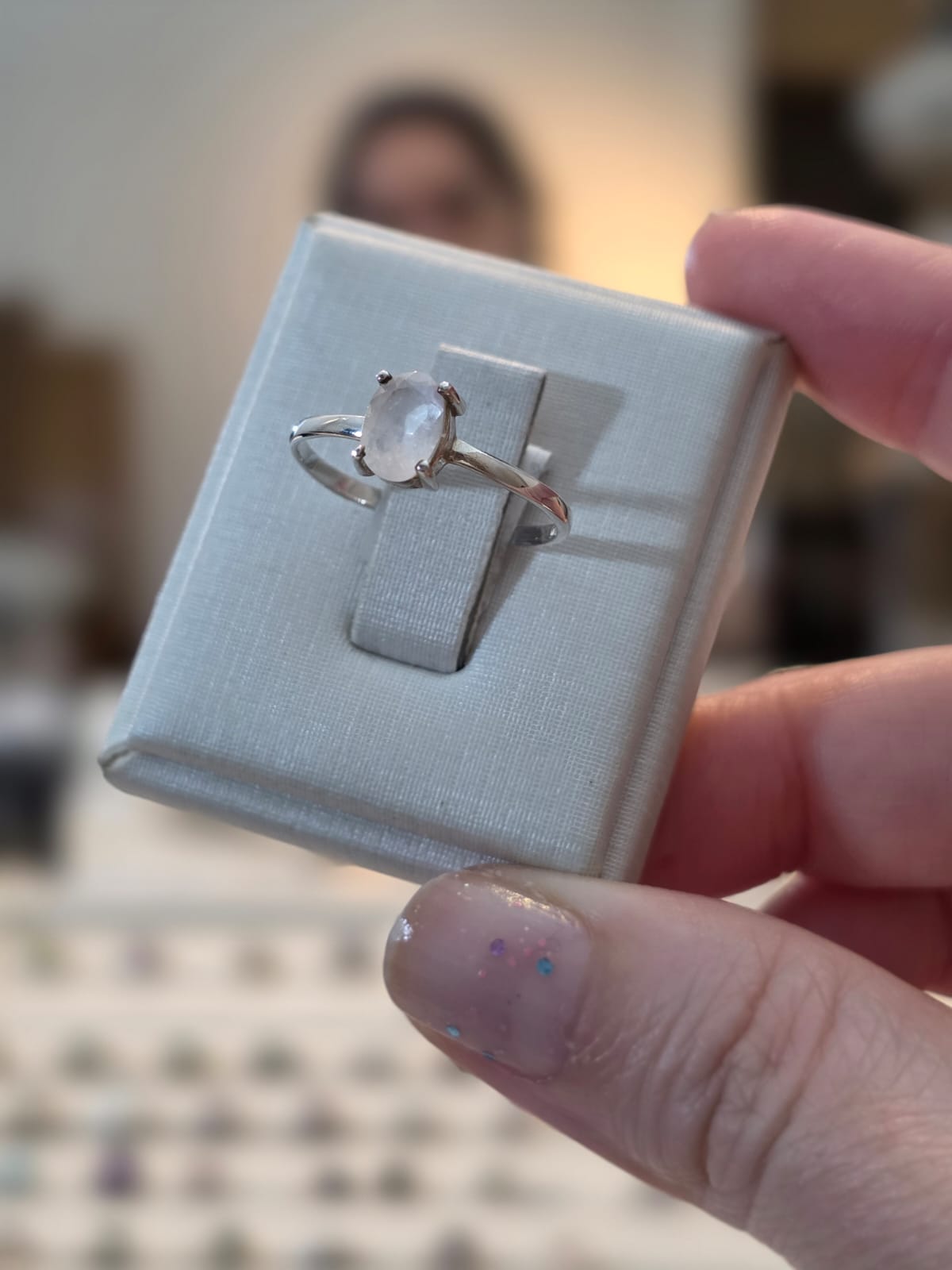 Anel em Prata 925 e Pedra da Lua af367b