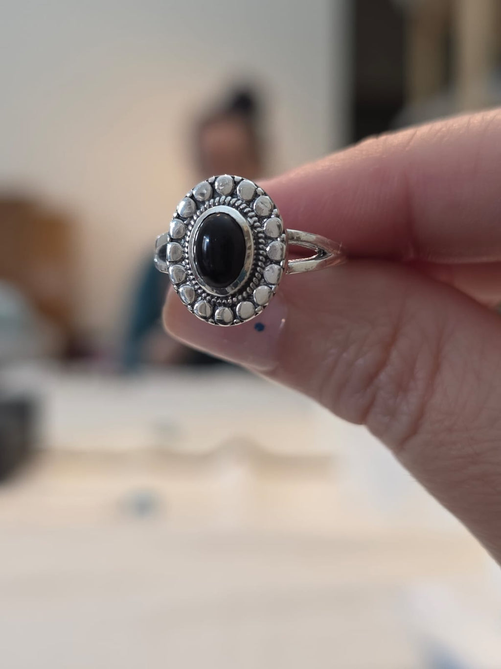 Anel de Prata 925 e Ônix Af386e