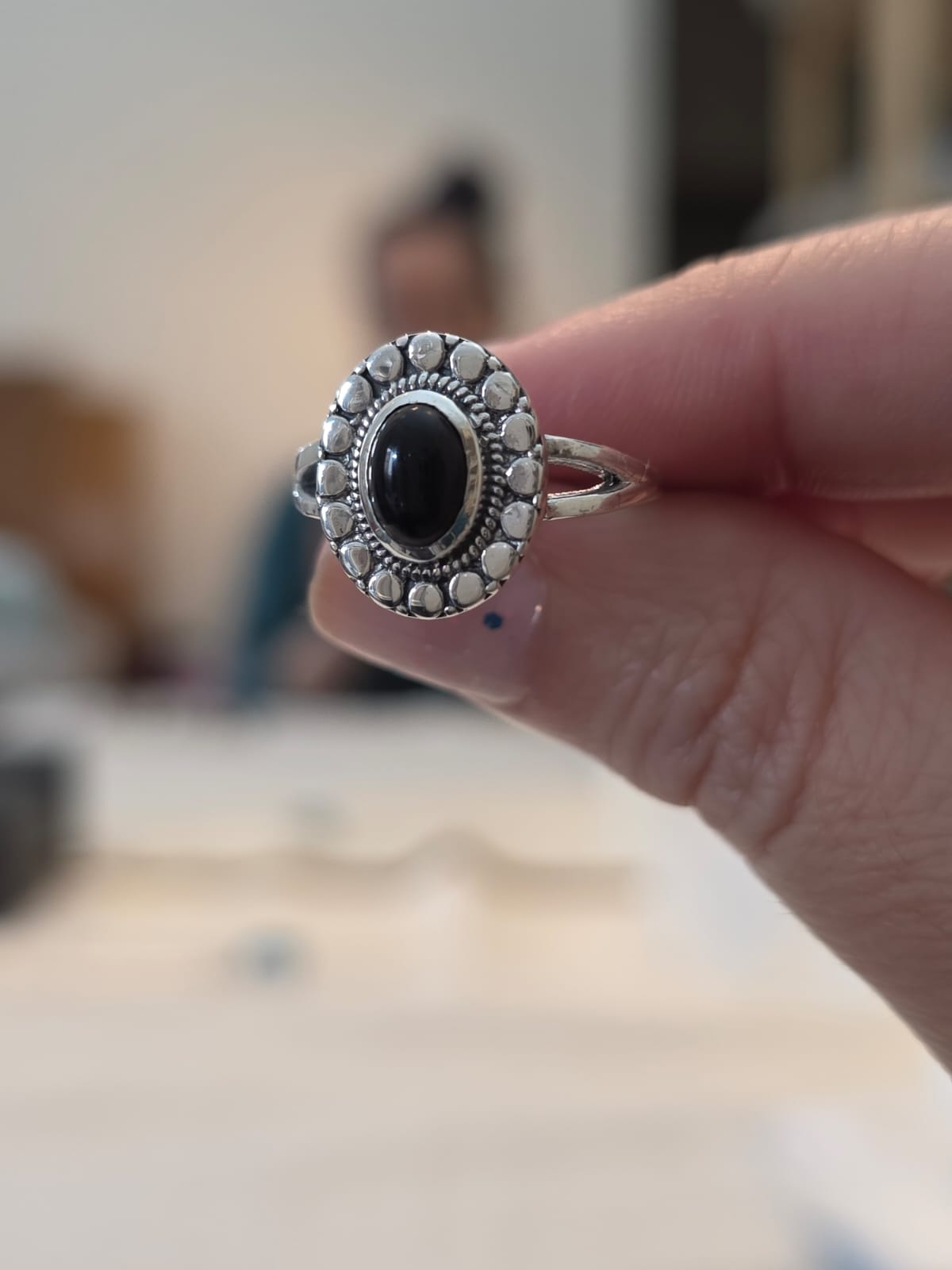 Anel de Prata 925 e Ônix Af386e