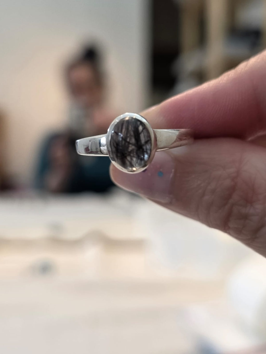 Anel em Prata 925 e Cristal de Quartzo Rutilado af537