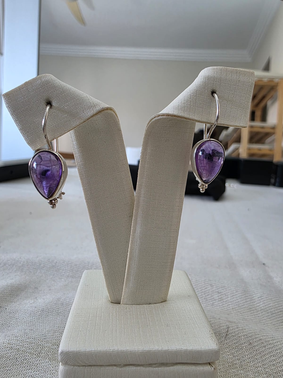 Brinco em Prata 925 e Ametista 276a