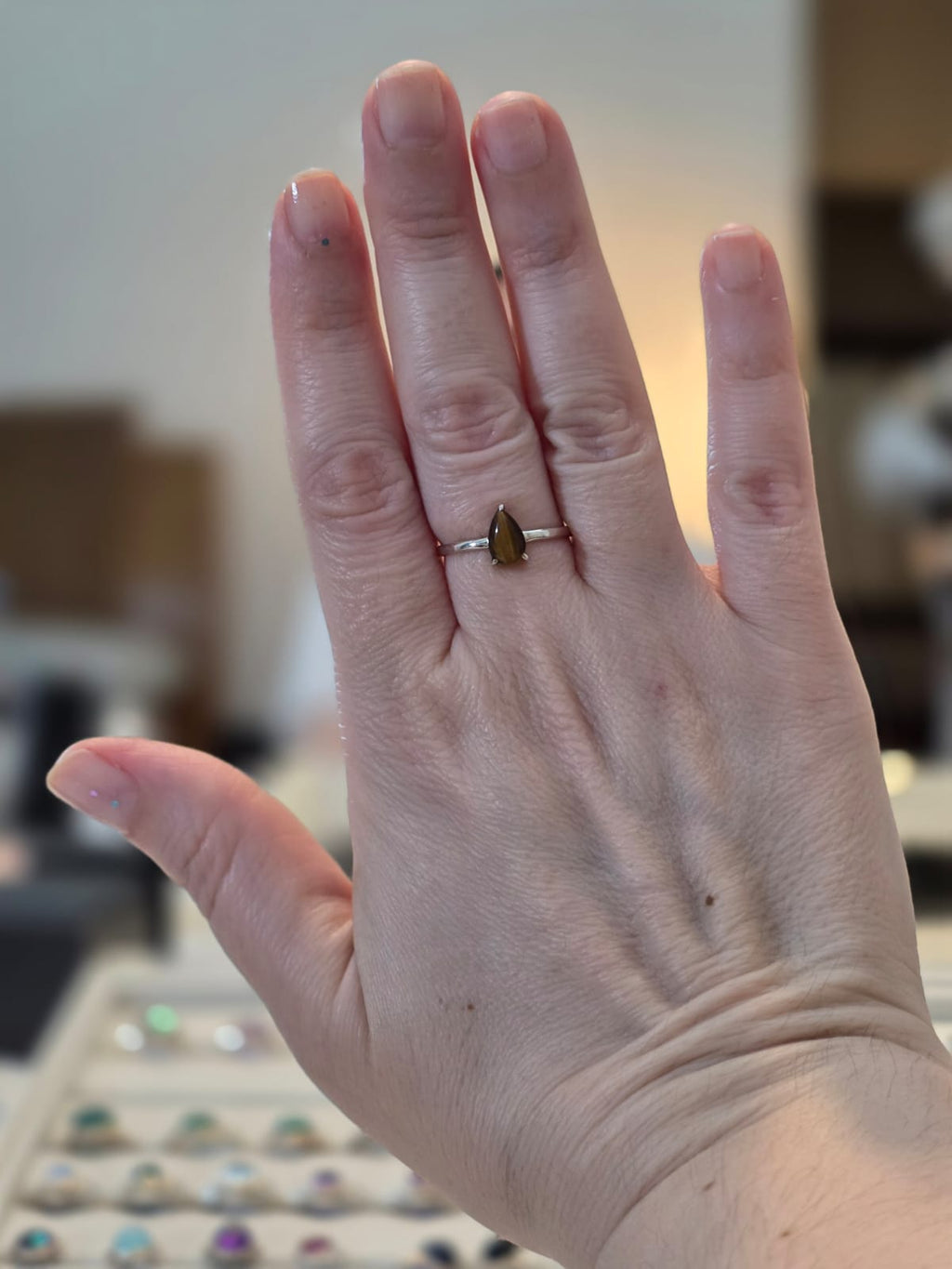 Anel em Prata 925 e Olho de Tigre af474d