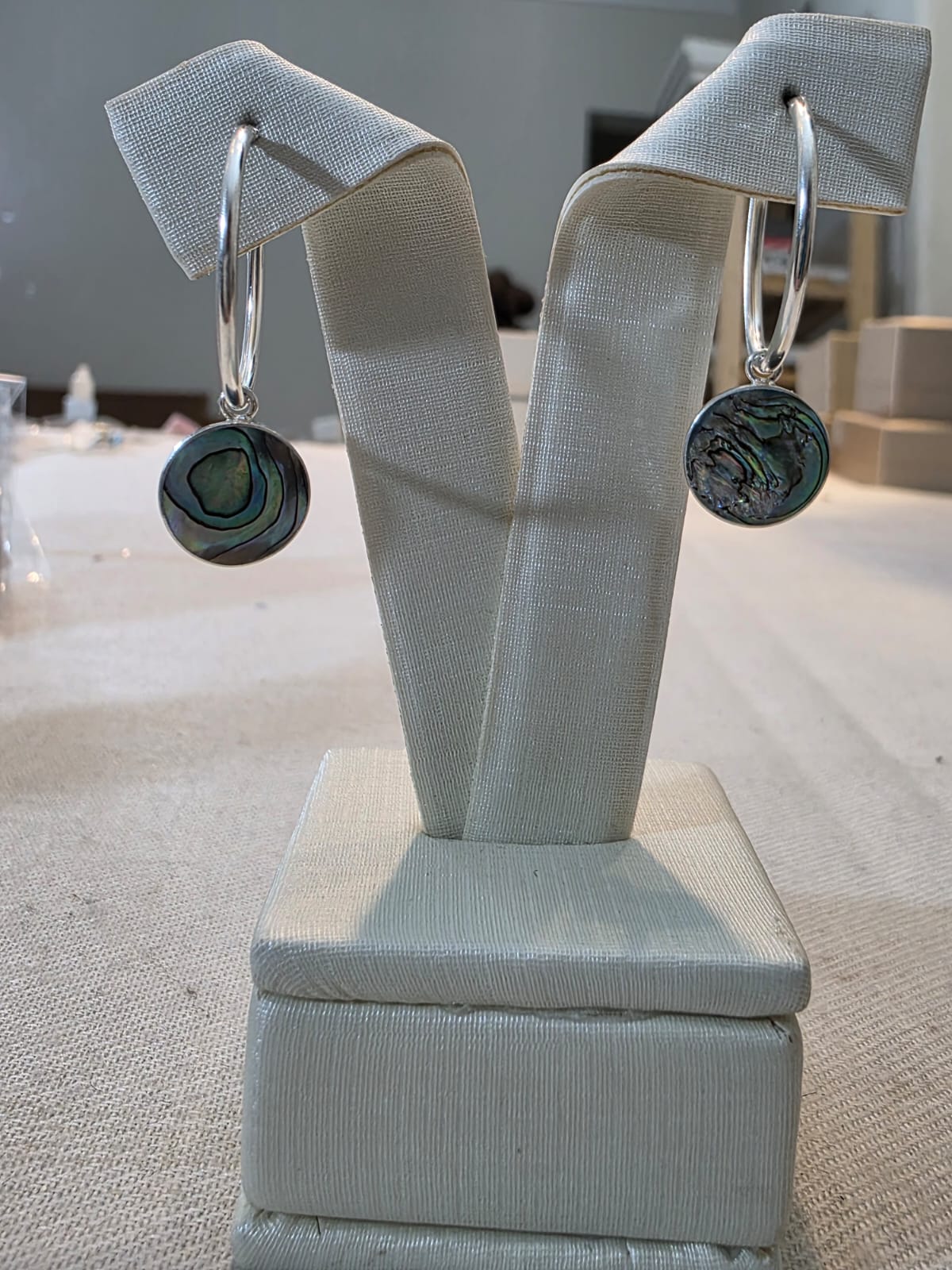 Brinco em Prata 925 e Abalone bf64