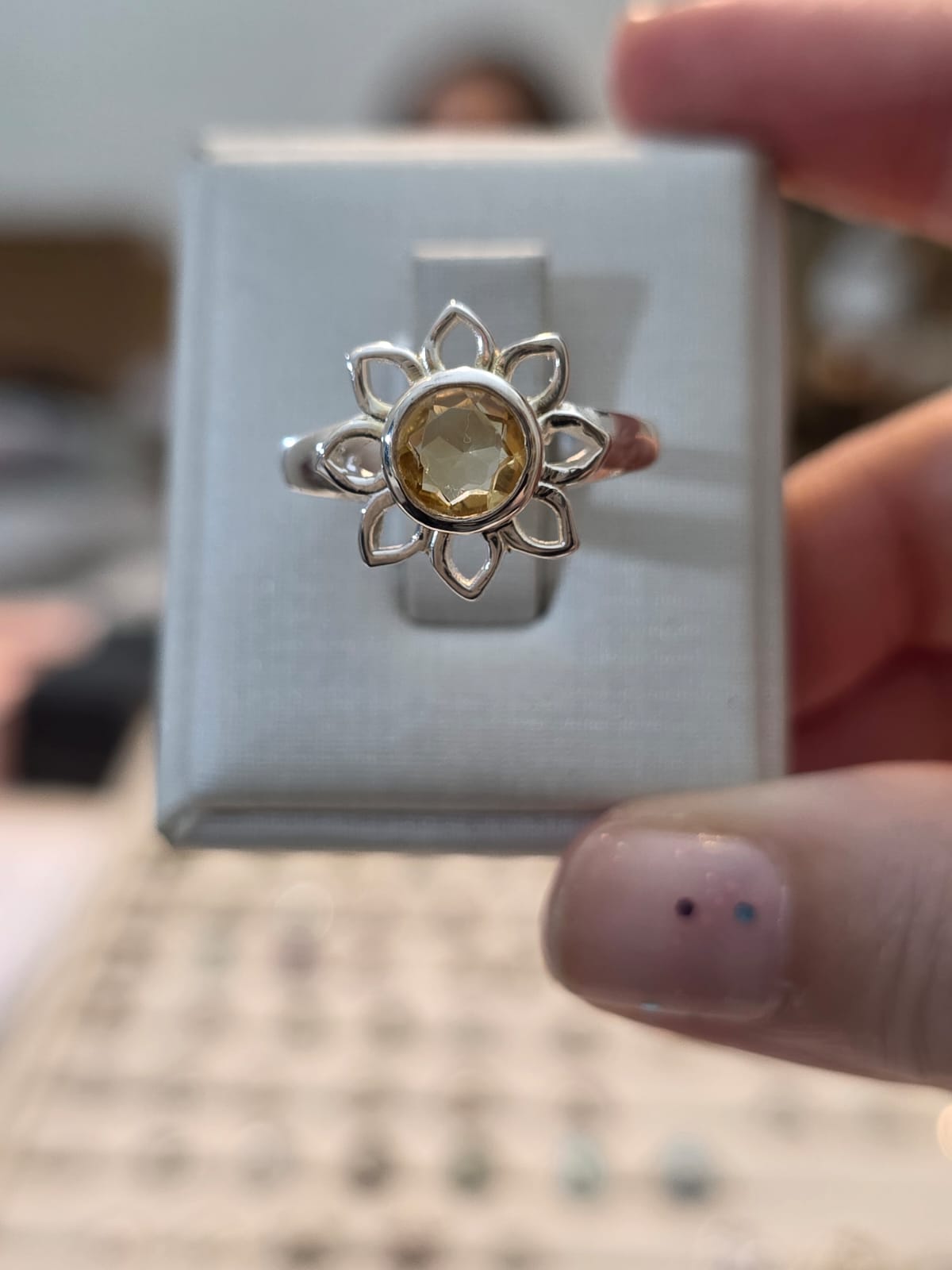 Anel em Prata 925 e Citrino Amarelo af152b