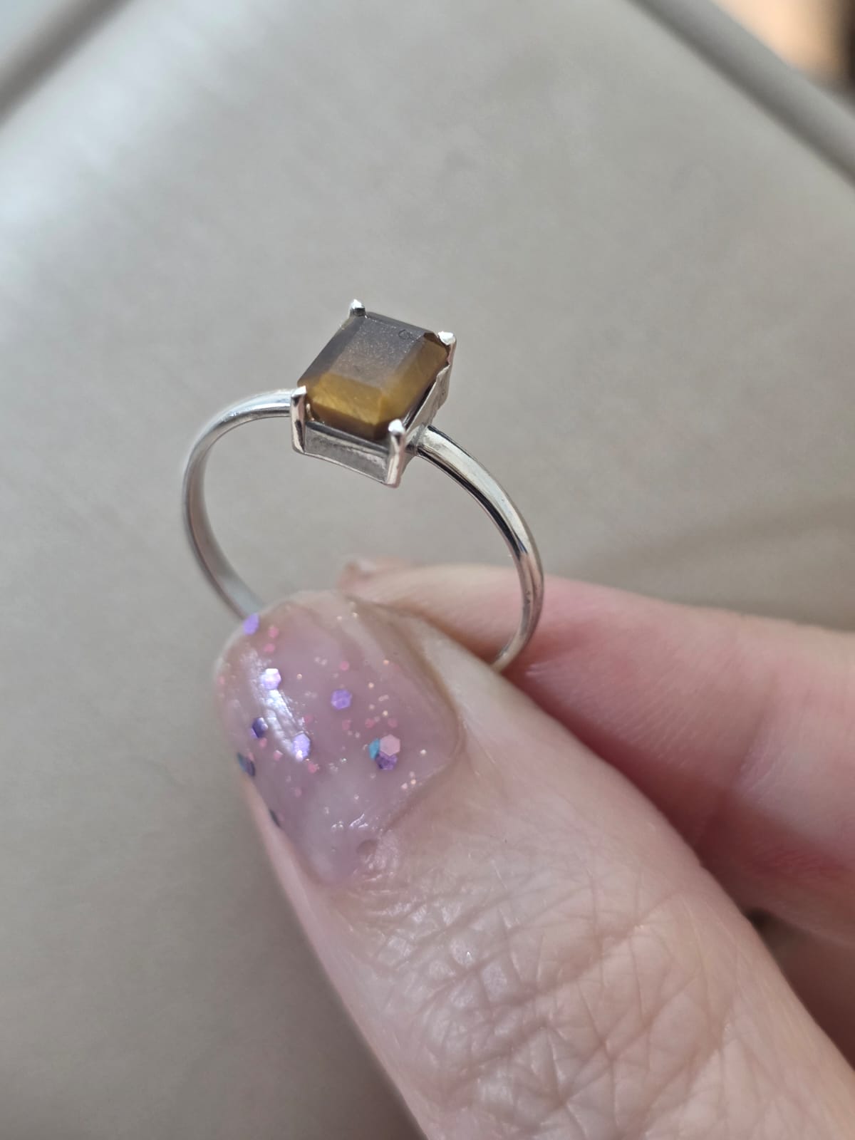 Anel em Prata 925 e Olho de Tigre af499e