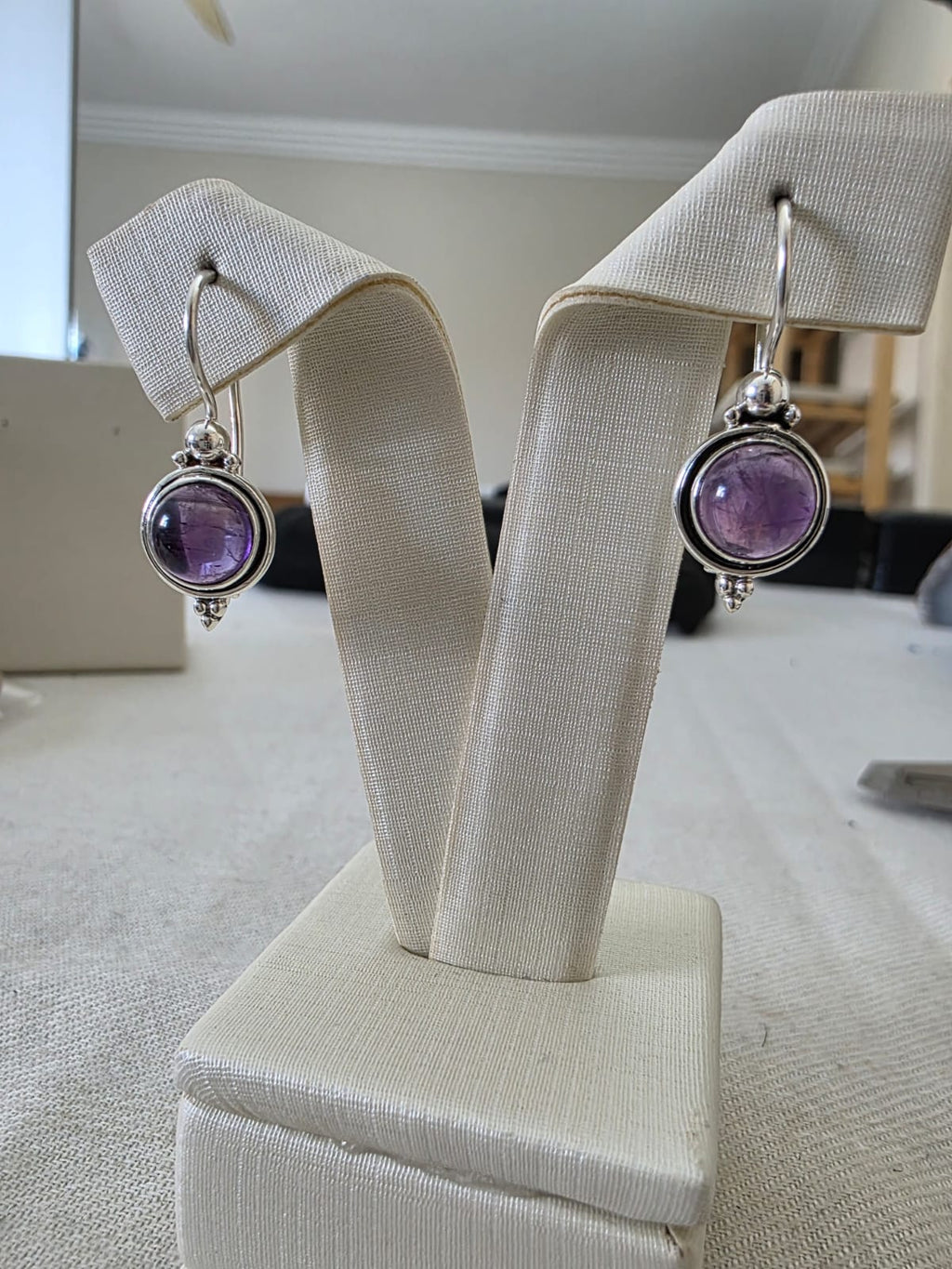 Brinco em Prata 925 e Ametista 277a