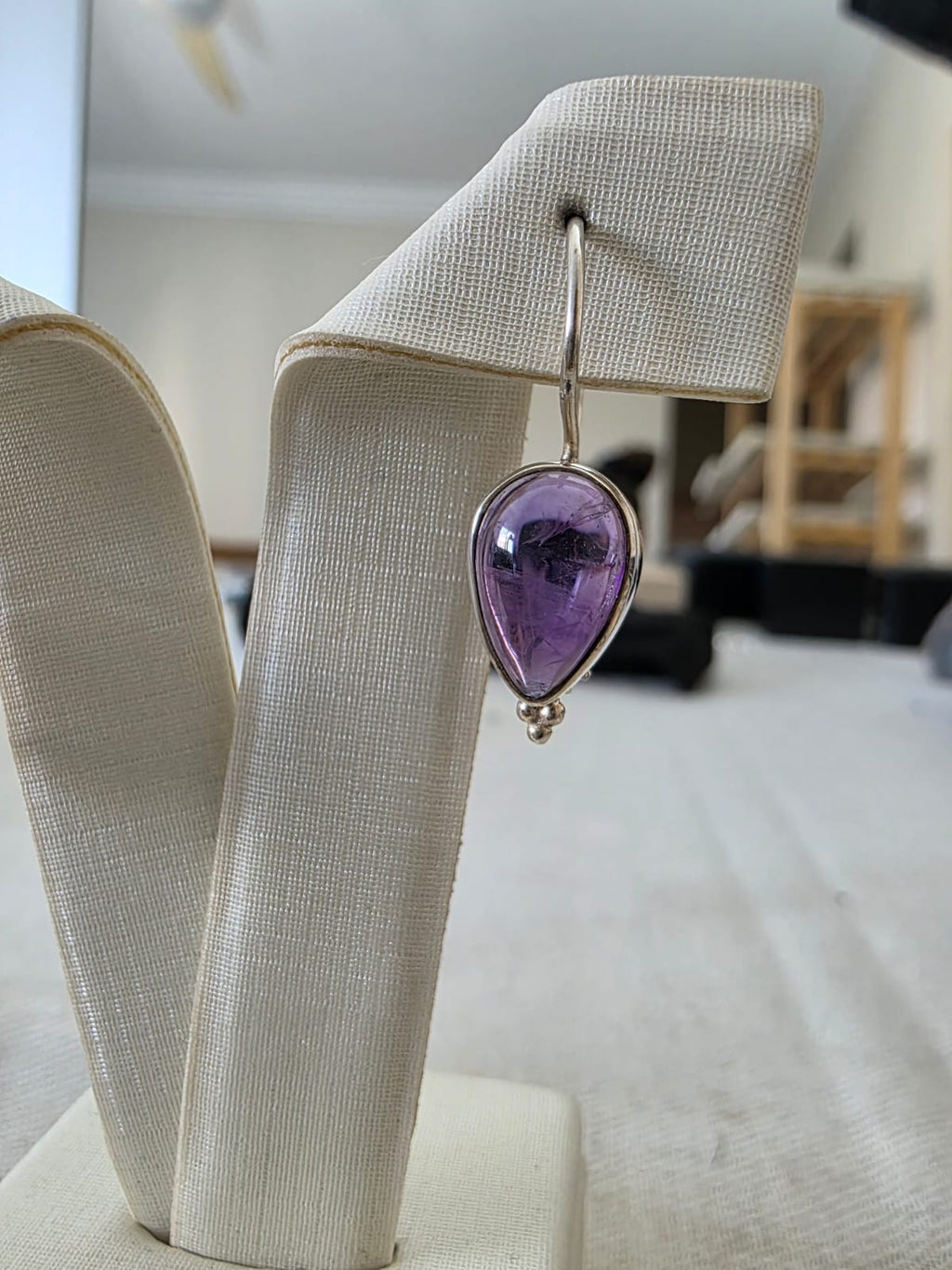 Brinco em Prata 925 e Ametista 276a