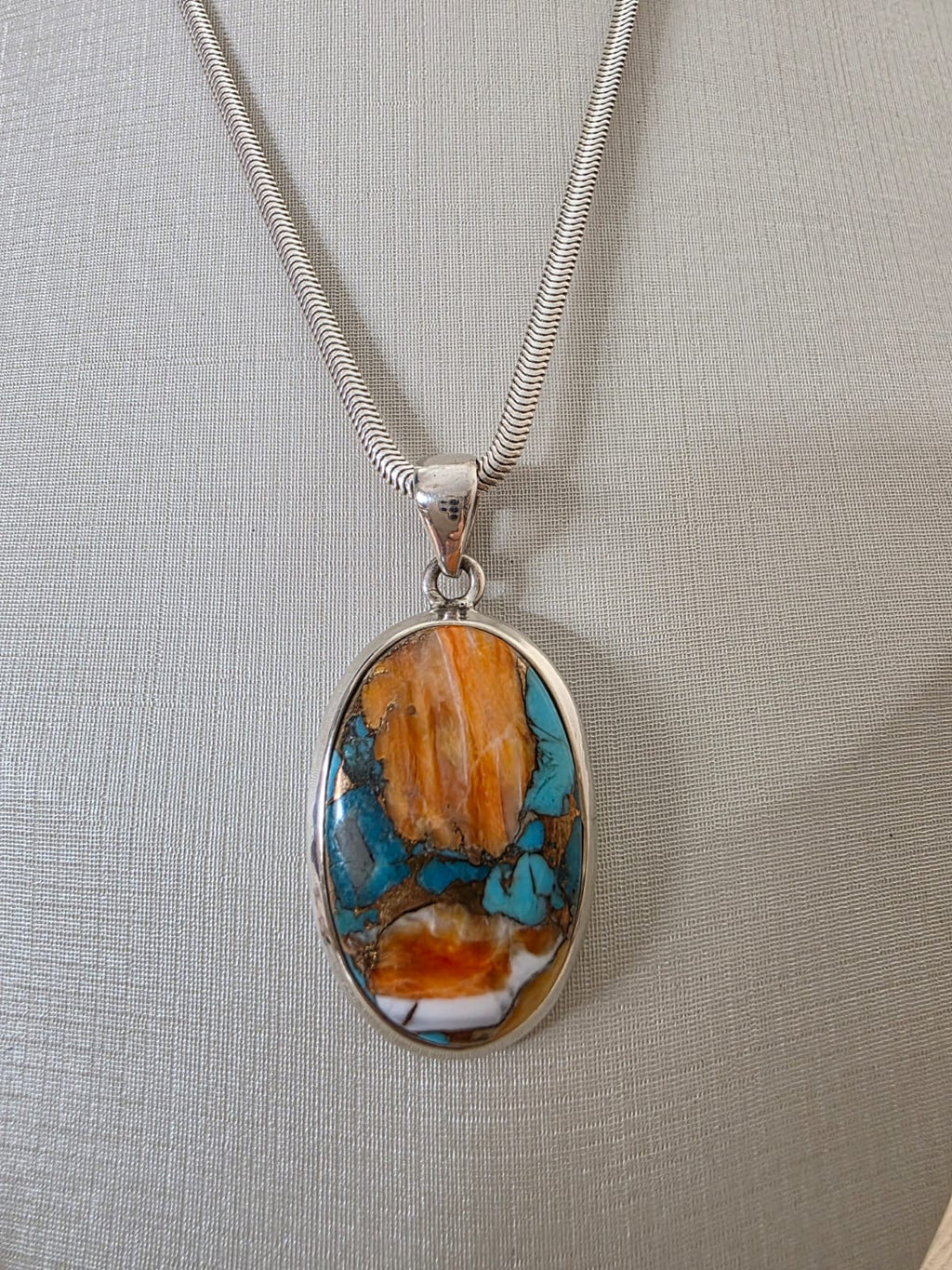 Pingente em Prata 925 e  Turquesa Mohave pgt43