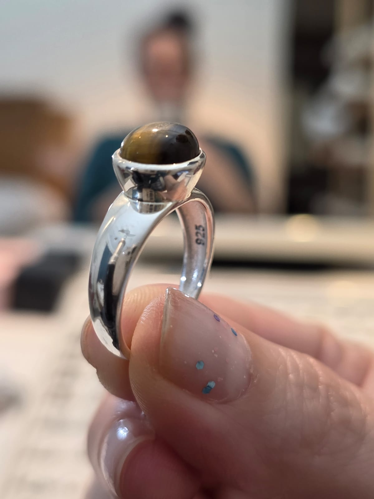 Anel em Prata 925 e Olho de Tigre af508a