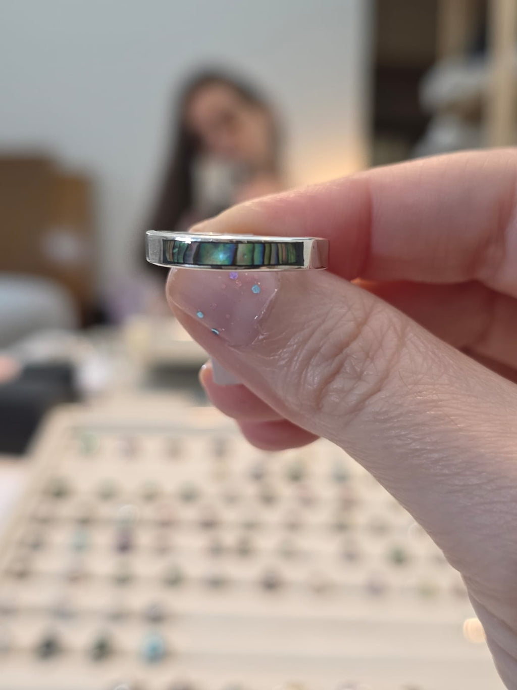 Anel em Prata 925 e Abalone af177