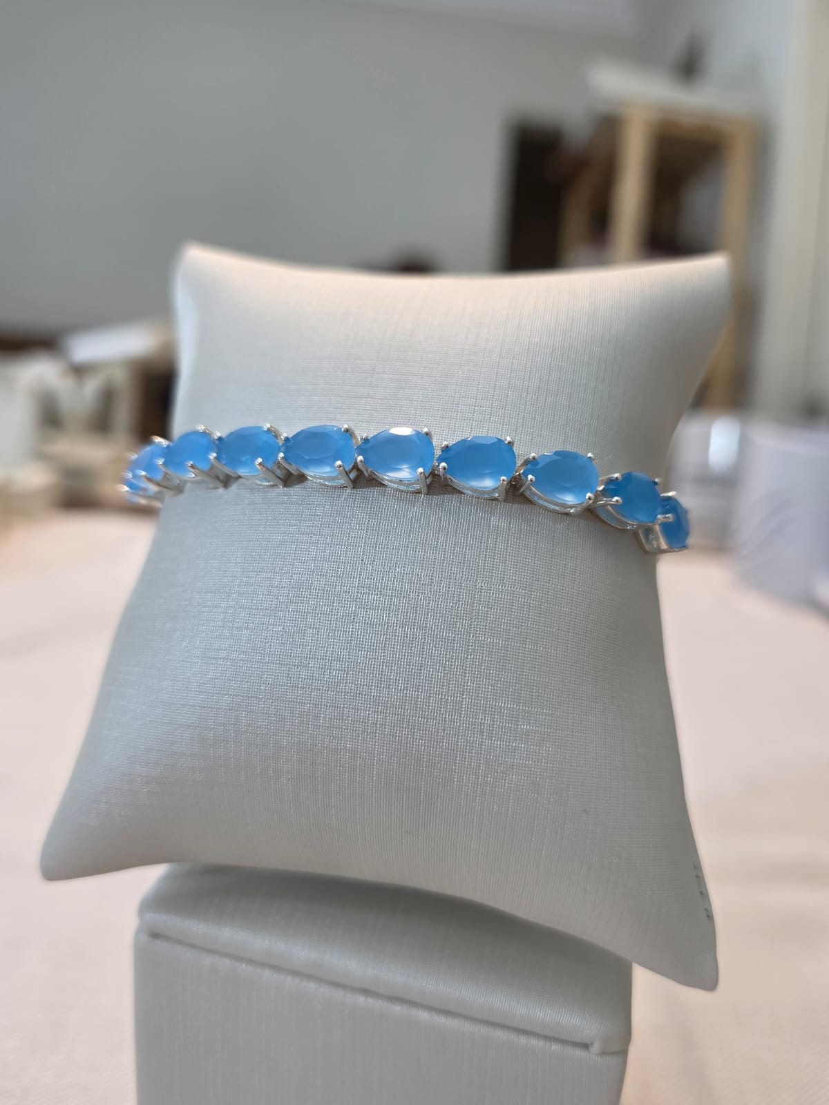 Pulseira em Prata 925 e Calcedonia P63a