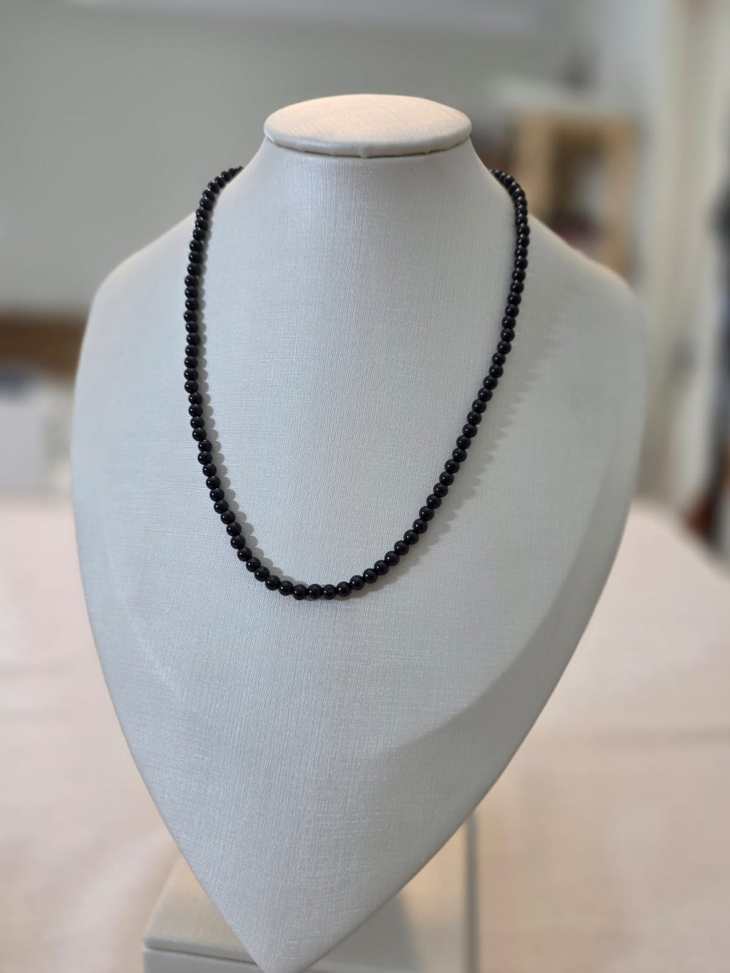 Colar em Prata 925 e Ágata  Negra Cel39