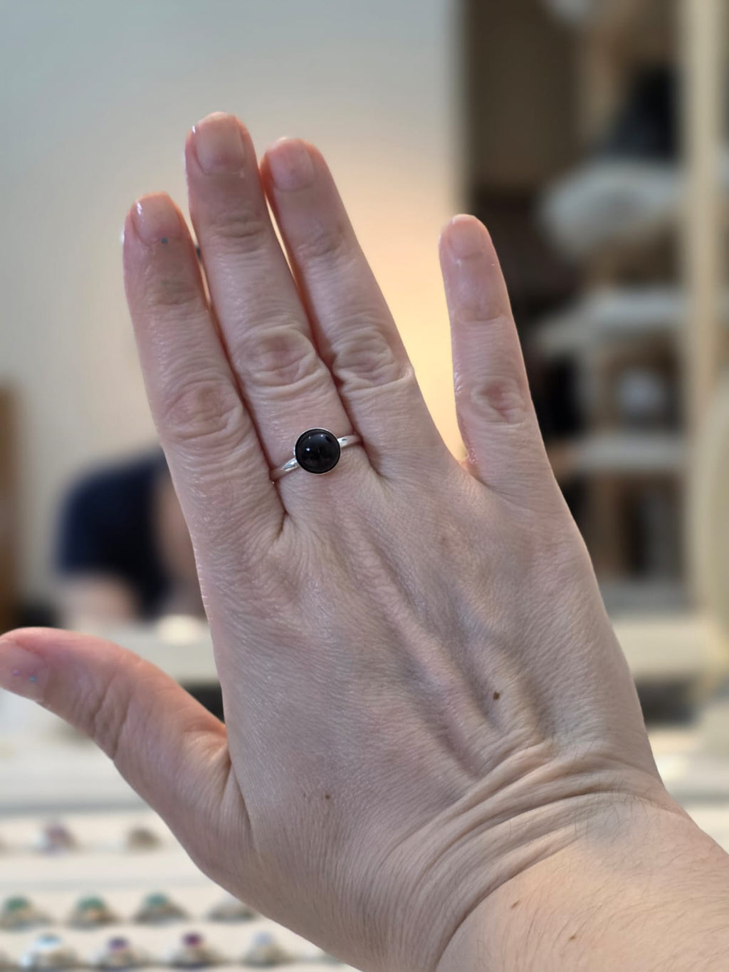 Anel em Prata 925 e Ônix af486b