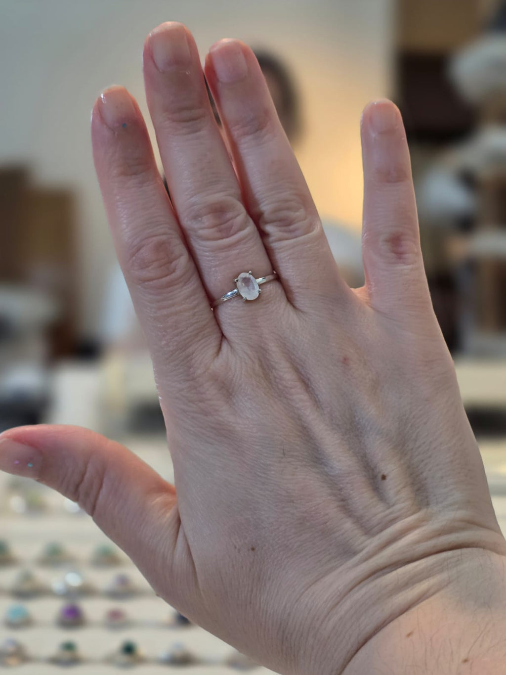 Anel em Prata 925 e Pedra da Lua af367b