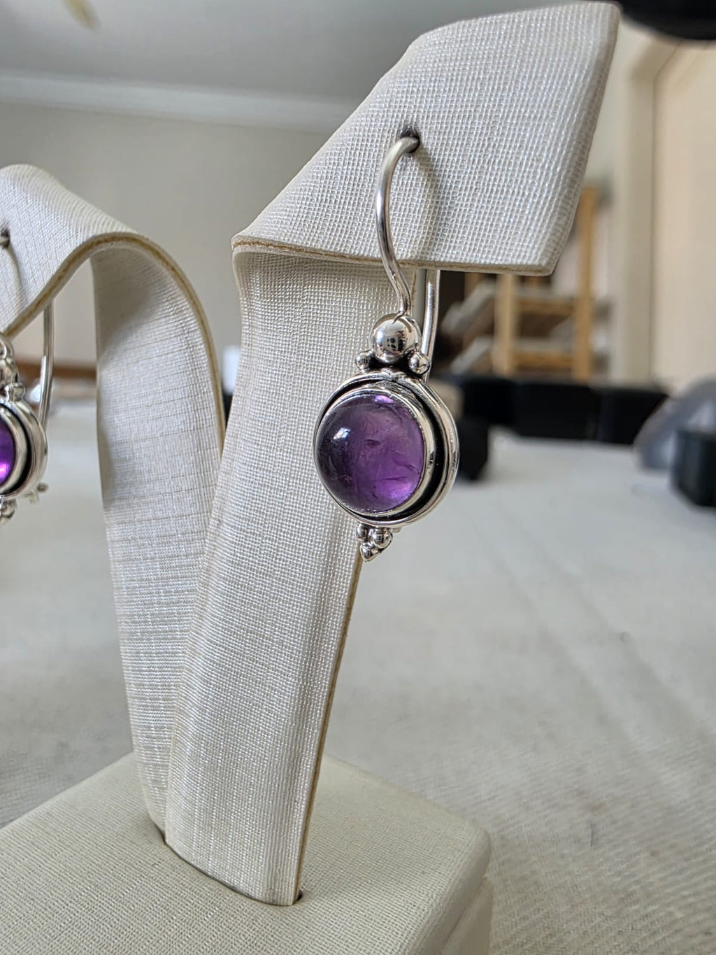 Brinco em Prata 925 e Ametista 277a