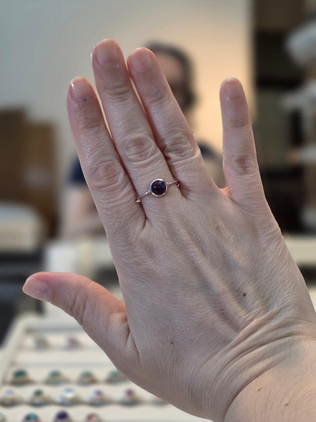 Anel em Prata 925 e Ametista af388f