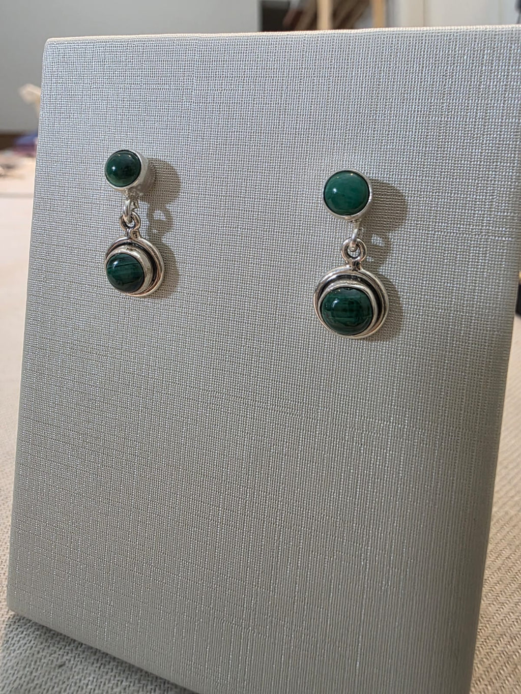 Brinco em Prata 925 e Malaquita 258c