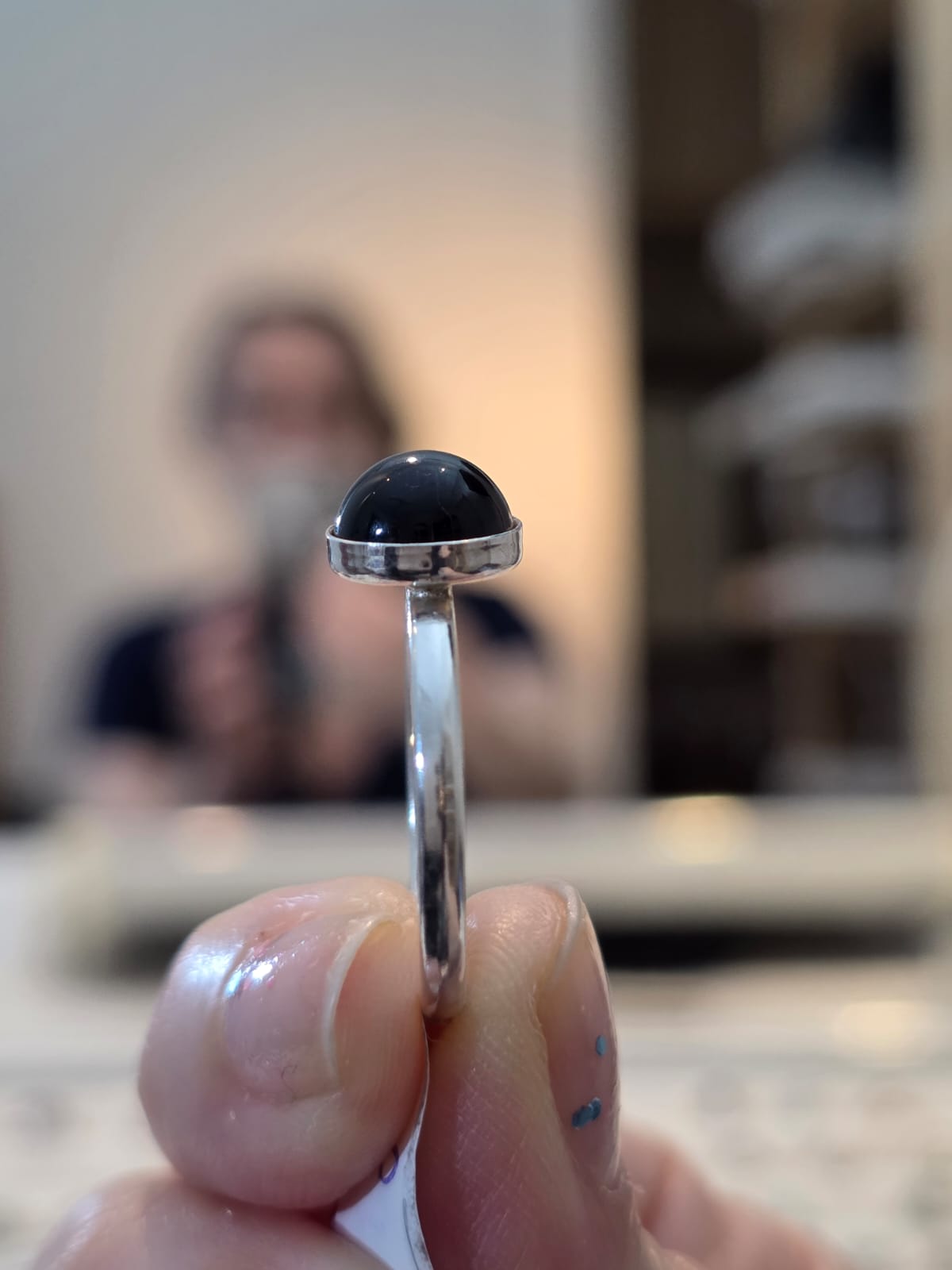 Anel em Prata 925 e Ônix af486b