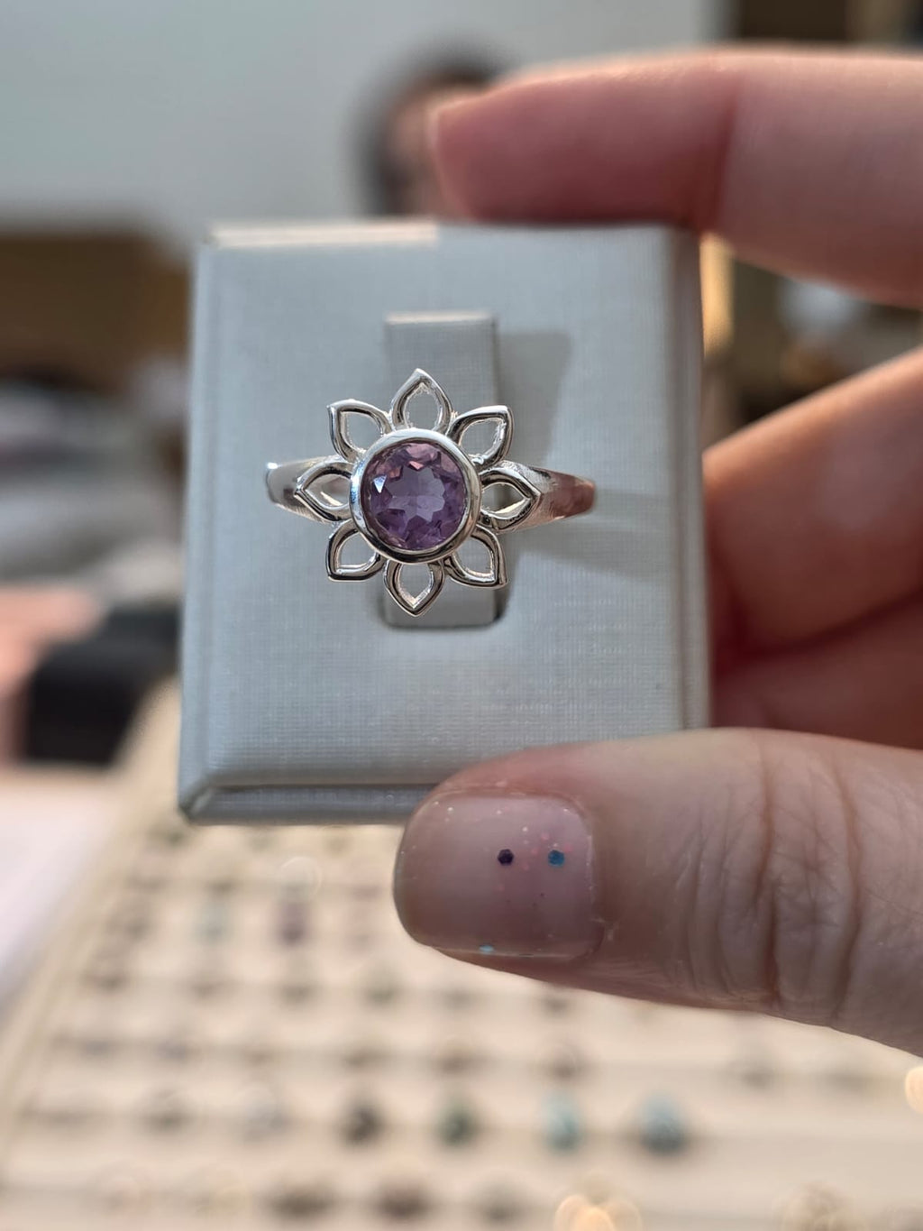 Anel em Prata 925 e Ametista af152c
