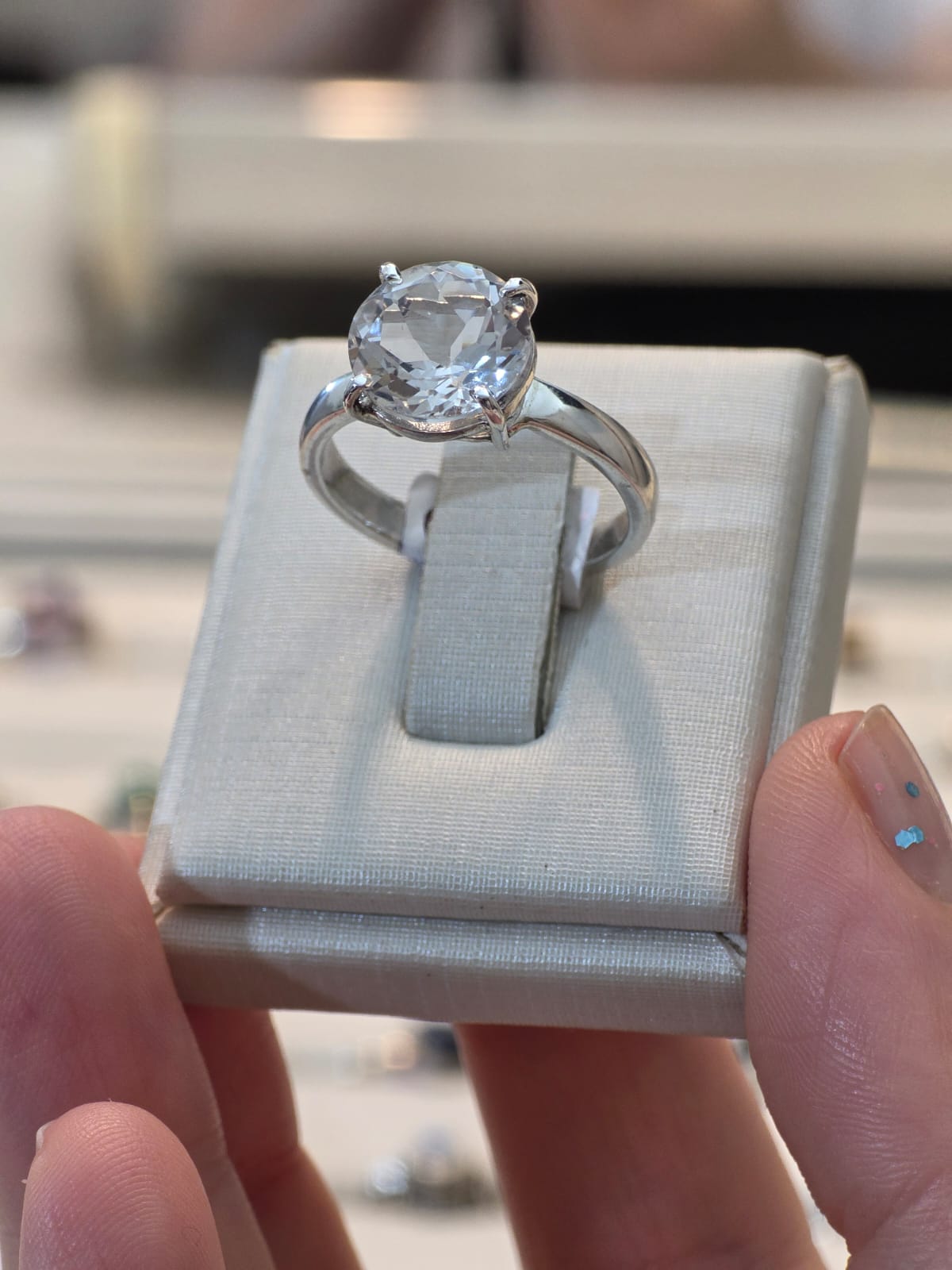 Anel em Prata 925 e Topázio Branco af579