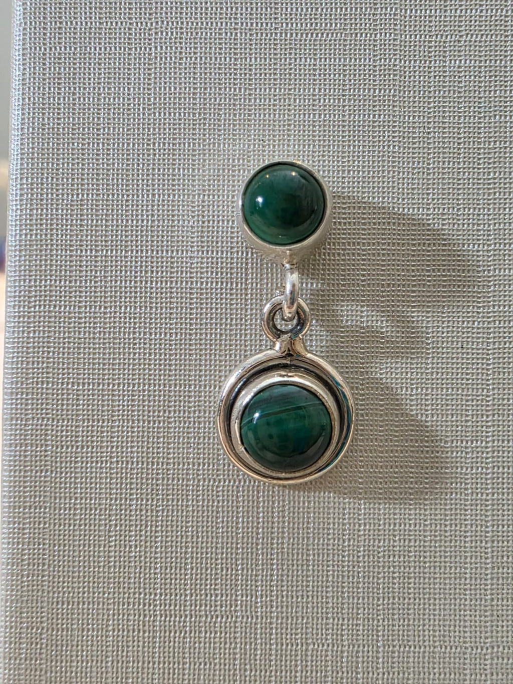 Brinco em Prata 925 e Malaquita 258c