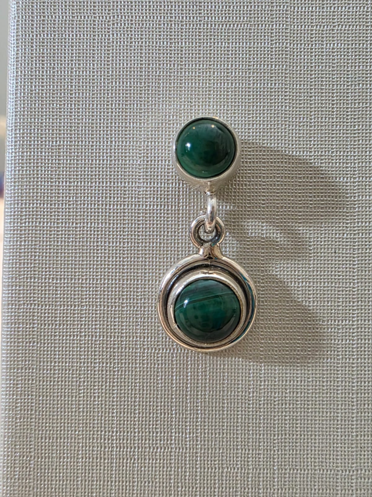 Brinco em Prata 925 e Malaquita 258c