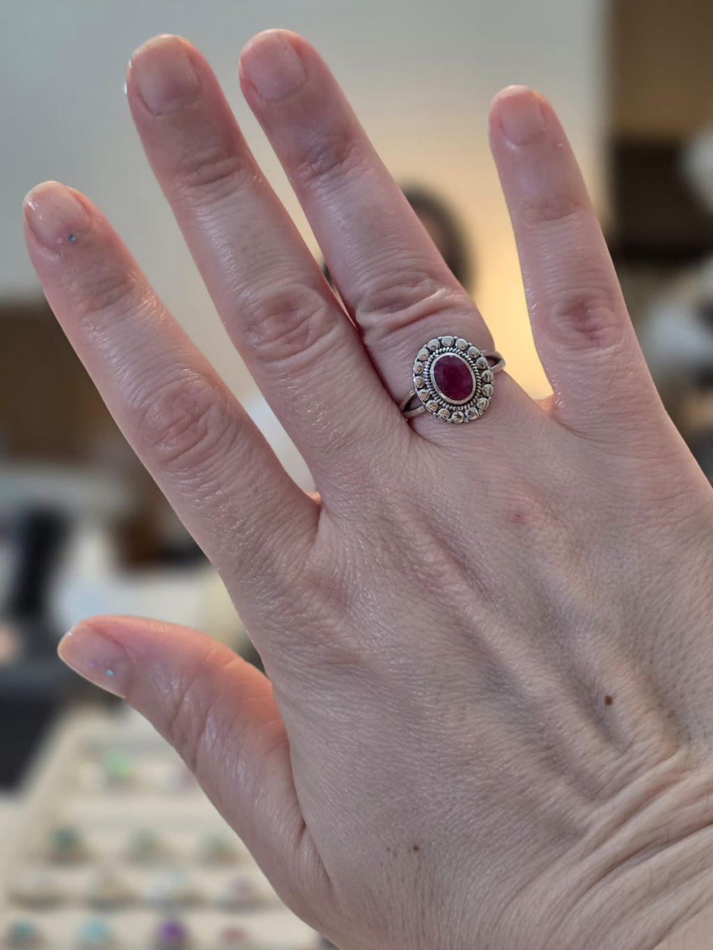 Anel em Prata 925 e Rubi af386f