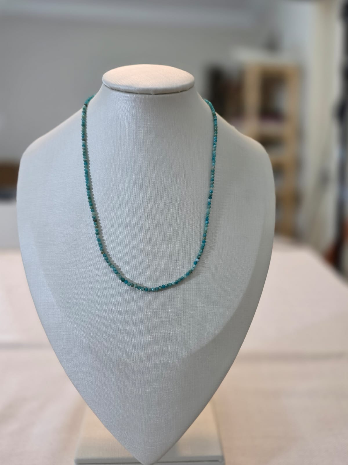 Colar em Prata 925 e Amazonita Cel 71